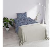 Italian Bed Linen DAFNE Completo letto stampato, microfibra, Citylif Blue, Piazza e mezza