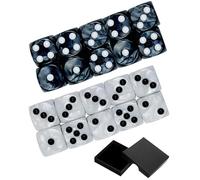DAFNE Dadi multifaccia da 20 pezzi, formato D6, dadi in acrilico da 16 mm, set di dadi, set di dadi per giochi da tavolo D&D RPG (Nero perla e bianco perla)