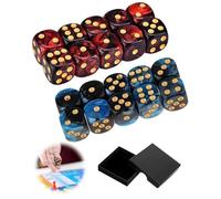 DAFNE Dadi multifaccia da 20 pezzi, formato D6, dadi in acrilico da 16 mm, set di dadi, set di dadi per giochi da tavolo D&D RPG (blu-nero e rosso-nero)