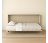 Dafne Italian Design - Letto a Scomparsa Singolo Made in Italy, Letto a Scomparsa con Mobile in Legno, Materasso NON Incluso, con Rete a Doghe, Misure L.210 - H. 130 - P. 36,0/100,5 cm (Rovere Chiaro)