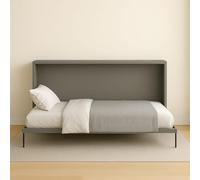 Dafne Italian Design - Letto a Scomparsa Singolo Made in Italy, Letto a Scomparsa con Mobile in Legno, Materasso NON Incluso, con Rete a Doghe, Misure: L.210 - H. 130 - P. 36,0/100,5 cm (Argilla)