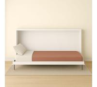 Dafne Italian Design - Letto a Scomparsa Singolo Made in Italy, Letto a Scomparsa con Mobile in Legno, Materasso NON Incluso, con Rete a Doghe, Misure: L.210 - H. 130 - P. 36,0/100,5 cm (Cocco)