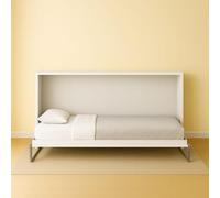 Dafne Italian Design - Letto a Scomparsa Singolo Made in Italy, Letto a Scomparsa con Mobile in Legno, Materasso NON Incluso, con Rete a Doghe, Misure: L.210 - H. 130 - P. 36,0/100,5 cm (Perla)