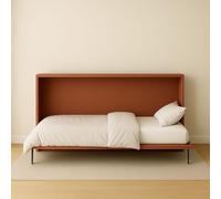 Dafne Italian Design - Letto a Scomparsa Singolo Made in Italy, Letto a Scomparsa con Mobile in Legno, Materasso NON Incluso, con Rete a Doghe, Misure: L.210 - H. 130 - P. 36,0/100,5 cm (Terracotta)