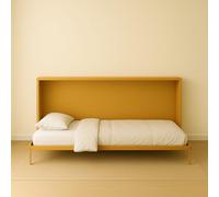 Dafne Italian Design - Letto a Scomparsa Singolo Made in Italy, Letto a Scomparsa con Mobile, Materasso NON Incluso, con Rete a Doghe, Misure: L.210 - H. 130 - P. 36,0/100,5 cm (Zafferano)