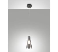 DAFNE SOSPENSIONE FUME' 1 LUCE ATTACCO E27 STRUTTURA DI ATTACCO NERA