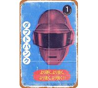 Daft Punk - Trading Card Edizione Giapponese 1 Poster Retro Metallo Stagno Vintage Cartello 30,5 x 20,3 cm Home Bar Man Cave Decorazione Della Parete