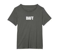 Daft - Tipografia Parola Divertente Maglietta, Donna Plus-Size, Asfalto, 3X