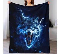 DAFUfbw 80x90inch(200x230cm) Coperta in Flanella The Grinning Lupo, Per Bambini, Con Stampa 3D Lightning, in Microfibra, Morbida Coperta in Pile, Per TV, Per Letto, Divano