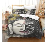 DAFUfbw buddha & Demonee Set Copripiumino Trapuntato Con Stampa Re Con Chiusura A Cerniera Per Microfibra Sakyamuni Lavabile Biancheria Da Letto Adulti E Bambini Double(200x200cm)