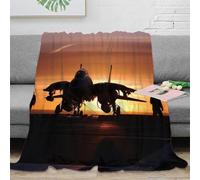DAFUfbw Carrier-based Fighter Coperta Plaid Pile, F-14 Bombcat Coperta Letto Singolo/Matrimoniale 70x80inch(180x200cm) Flanella, Coperta Divano Grande Caldo Morbida Coperta in Pile Super Morbida