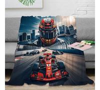 DAFUfbw Coperta Con Ferrarii Racing in Flanella 60x80inch(150x200cm), Motivo Formulaone, Comoda E Traspirante, Per Divano, Campeggio, Adulti