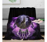 DAFUfbw Coperta in Flanella Dream Catcher Bambini, 60x80inch(150x200cm) Coperta Flanella Purple Nero Morbida E Calda 3D,coperta Accogliente Ragazzi