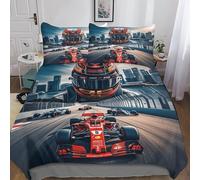 DAFUfbw Ferrarii Racing Set Copripiumino Double（200x200cm）, Biancheria Da Letto Formulaone Pattern Printed with Zipper Closure, Home Decro, Soft Microfiber Duvet Per Adulti E Bambini