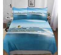 DAFUfbw Finezza Calore Nave da crociera lussuosa Set Copripiumino King（220x240cm）, Soft Microfiber Biancheria Da Letto Ocean Liner Cerniera Nascosta Set Di Biancheria Da Letto