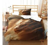 DAFUfbw Golden Drago Set Copripiumino Single(135x200cm), Traspirante Lavabile Sandstorm Biancheria Da Letto Varie Dimensioni Set Di Biancheria Da Letto