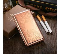 DAFUGUI - Portasigarette da donna, in metallo, per 20 sigarette, sottile, 100 mm, confezione regalo