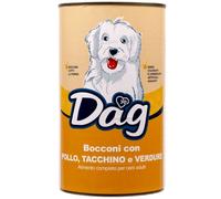 Dag Dog All Breeds Bocconi 1240 gr - Pollo e tacchino - Cibo Umido per Cani - 1° ORDINE? scegli lo sconto BZR5 / BZR20 + 200 punti fedeltà