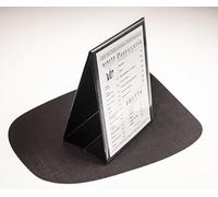 DAG Style Risto Espositore Portamenù da Tavolo Bifacciale A6, Espositore da Banco in PVC Nero, Struttura a Cavalletto Stabile, Inserimento Rapido dei Fogli, Made in Italy