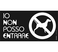 DAG STYLE SECA02 Pittogramma Io Non Posso Entrare 8 x 15 da Appendere, Nero