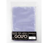 DAG Style - set di 5 porta menu A4 linea JUTA con elastico e 4 buste (8 facciate) (10 BUSTE DI RICAMBIO A5, TRASPARENTE)