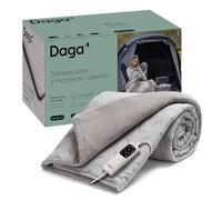Daga Coperta termica da campeggio, 160 x 120 cm, controllo digitale, morbida e calda, grigio
