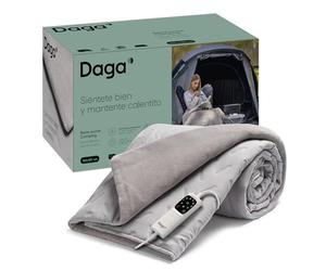 Daga Coperta termica da campeggio, 160 x 120 cm, controllo digitale, morbida e calda, grigio