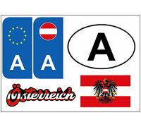 Daged Adesivo Austria 5 pezzi - Targhe internazionali per auto, moto, motociclista, bandiera in vinile KN