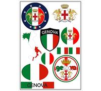 Daged Italia Genova Adesivi Carta 10 pezzi - Auto Moto Biker Bandiera Vinile ST