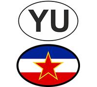 Daged Jugoslavia, adesivi per auto, targa straniera, 2 pezzi, codice del paese