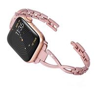 DaGeLon Cinturino per Apple Watch 42mm 44mm Series 4 3 2 1, Bling Strass Lusso Donna Nobile Braccialetto Cinghia Ricambio Acciaio Inossidabile Sostituzione Bracciale per iWatch Sport Edition, Oro Rosa