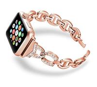 DaGeLon Cinturino per Apple Watch 42mm 44mm Series 4 3 2 1, Bling Strass Lusso Donna Nobile Braccialetto Cinghia Ricambio Acciaio Inossidabile Sostituzione Bracciale per iWatch Sport Edition, Oro Rosa