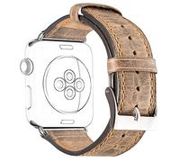 DaGeLon Eccellente Cinturino per Apple Watch 42mm 44mm Series 6 5 4 3 2 1 Retro Pelle Sostituzione Ricambio Cuoio Bracciale Cinghia per iWatch SE Serie 6 5 4 3 2 1 Sport Edition, Marrone