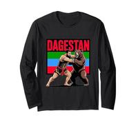 Dagestani Fighter, Fighting a Bear with The Flag of Dagestan Maglia a Manica