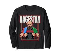 Dagestani Fighter, Makhachkala Wrestler, Dagestan Flag Maglia a Manica