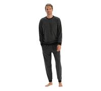 Dagi Printed Silk Finishing Interlock Pajama Set, Melange Antracite, XXL Uomo