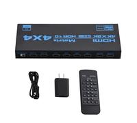 DAGIJIRD Commutatore matrice HDMI 4 K, 4 x 4 HDMI, con estrattore EDID e telecomando IR supporta HDMI 2.0b, 4K @ 60Hz