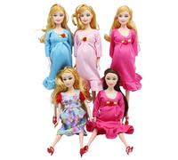 DAGLLGEW 5 Pezzi di Bambola Incinta con Bambino nella Pancia, 12 Pollici, Giunto Mobile, Madre Incinta per Bambini, Accessori per casa delle Bambole, Bambola, Giocattoli