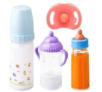 DAGLLGEW Biberon per Bambole con Ciuccio Giocattolo 4 Pezzi/Set Set per l'alimentazione delle Bambole Biberon Magico per Accessori per Bottiglie per Ragazze Allattamento al Latte a Scomparsa