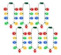 DAGLLGEW Collana di luci Natalizie da 6 Pezzi, Collana di Natale illuminata da 9 LED con 3 modalità Flash, Decorazioni Colorate per Forniture per Feste di Festival e Accessori