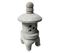 DAGLLGEW Lampada da Pagoda Solare per Decorazioni da Giardino Giapponese, Statua da Giardino con Pagoda con Finitura in Pietra per Esterni con accensione/spegnimento Automatico per Statua da Cortile