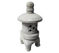 DAGLLGEW Lampada da Pagoda Solare per Decorazioni da Giardino Giapponese, Statua da Giardino con Pagoda con Finitura in Pietra per Esterni con accensione/spegnimento Automatico per Patio