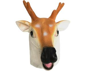 DAGLLGEW Maschera di cervo, divertente testa di cervo Sika maschera in lattice testa di animale per la festa di Natale costume di Halloween vestito cosplay costume da giraffa animale adulto