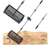 DAGLLGEW Rastrello delle pulci di Sabbia, rastrello di Sabbia di Grado Commerciale con Manico ergonomico Lungo e Denti da squalo, per la Raccolta di pulci e Le