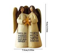 DAGLLGEW Statuetta di Angelo Sorelle, Statuetta di Angelo Custode, Ornamento, Regalo per la Festa della Mamma, Compleanno, Decorazione per la Casa, con Ala, di per Regali, Statuett