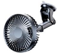 DAGLLGEW Ventilatore per Auto Silenzioso 3 Livelli 12V/24V Ventola in ABS Estensibile Girevole a 360° per Auto con Cavo USB da 1, 5 M e Ventosa per la Guida Estiva Calda 12V per Ventole che Soffiano