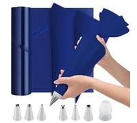 DAGORD 50 Pezzi Sacchetti per Pasticceria USA E Getta Extra Large Addensare sac à Poche sac à Poche Professionale + 6 beccucci sac a Poche in Acciaio Inox + 1 Accoppiatori per Decorazioni Torta