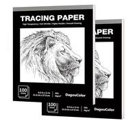DagouColor Carta da Ricalco, 2 Pack, 100 Fogli Tracciareper Motivi di Cucito, 21.6 X 27.9CM Sovrapposizioni e Schizzi su Carta Artistica e Album da Disegno, Per Artisti Principianti, Adulti, Bambini