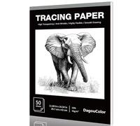 DagouColor Carta da Ricalco, A3, 50 Fogli Tracciareper Motivi di Cucito, Sovrapposizioni e Schizzi su Carta Artistica e Album da Disegno, Per Artisti Principianti, Adulti, Bambini