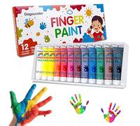 DagouColor Pittura per Le Dita Bambini, Lavabili, 12 Colori * 36ml Dita per Bambini, Colori Per Mani Kit di Pittura D'arte Regali per Artisti